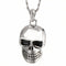 Collier pendentif tête de mort pour homme, maille torsadée, acier inoxydable, style rock
