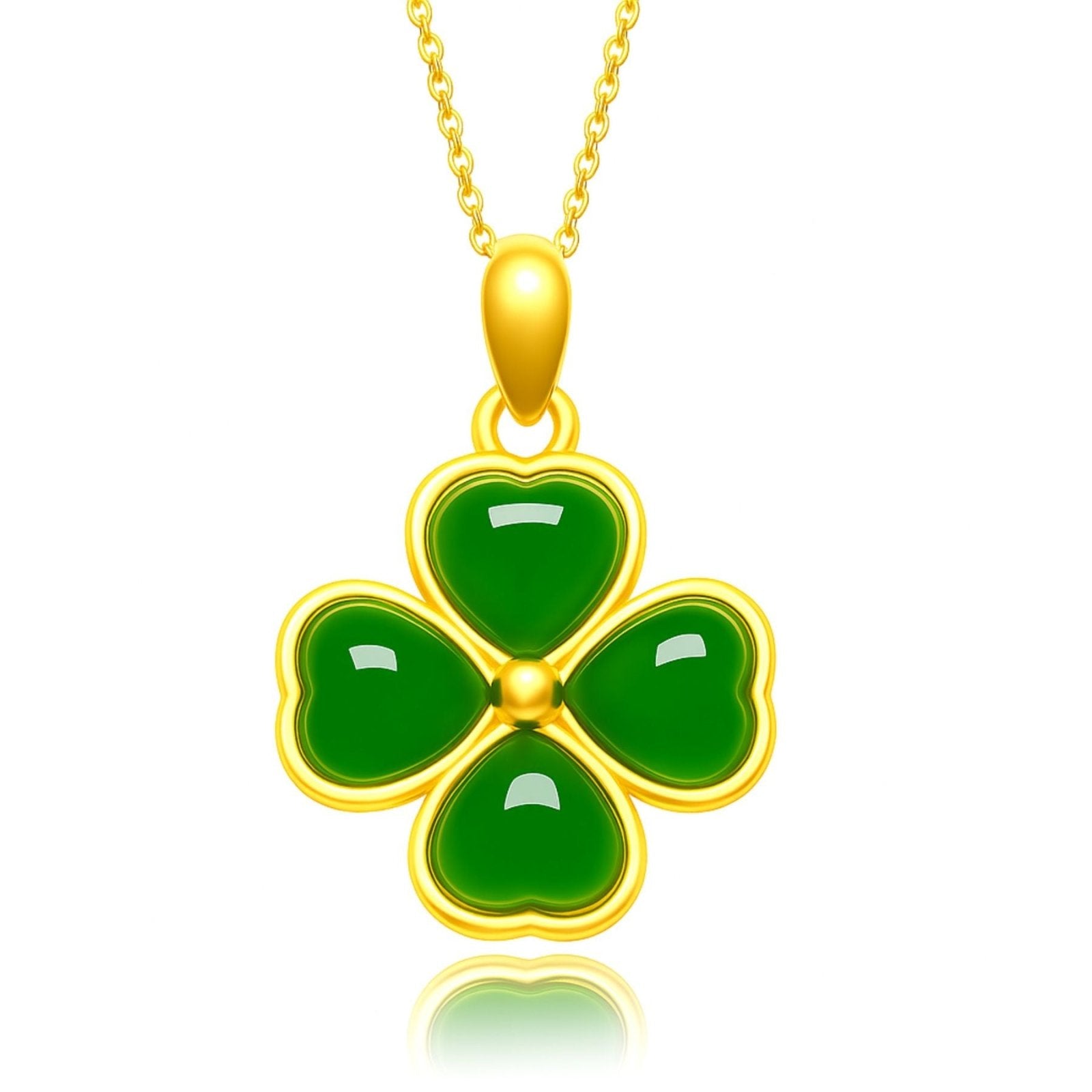 Collier pendentif trèfle à quatre feuilles, pendentif en résine, maille forçat, modèle Sarai