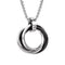 Collier pendentif triple anneaux entrelacés pour homme, en acier inoxydable, design circulaire avec cristaux et finitions colorées
