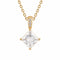 Collier pendentif zircon carré pour femme, en argent 925, style minimaliste