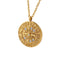 Collier pendentif zodiaque doré, médaillon étoilé en acier inoxydable et zircons, pour femme, modèle Ayla