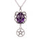 Collier pentagramme satanique pour femme, en alliage de zinc, avec pierre violette