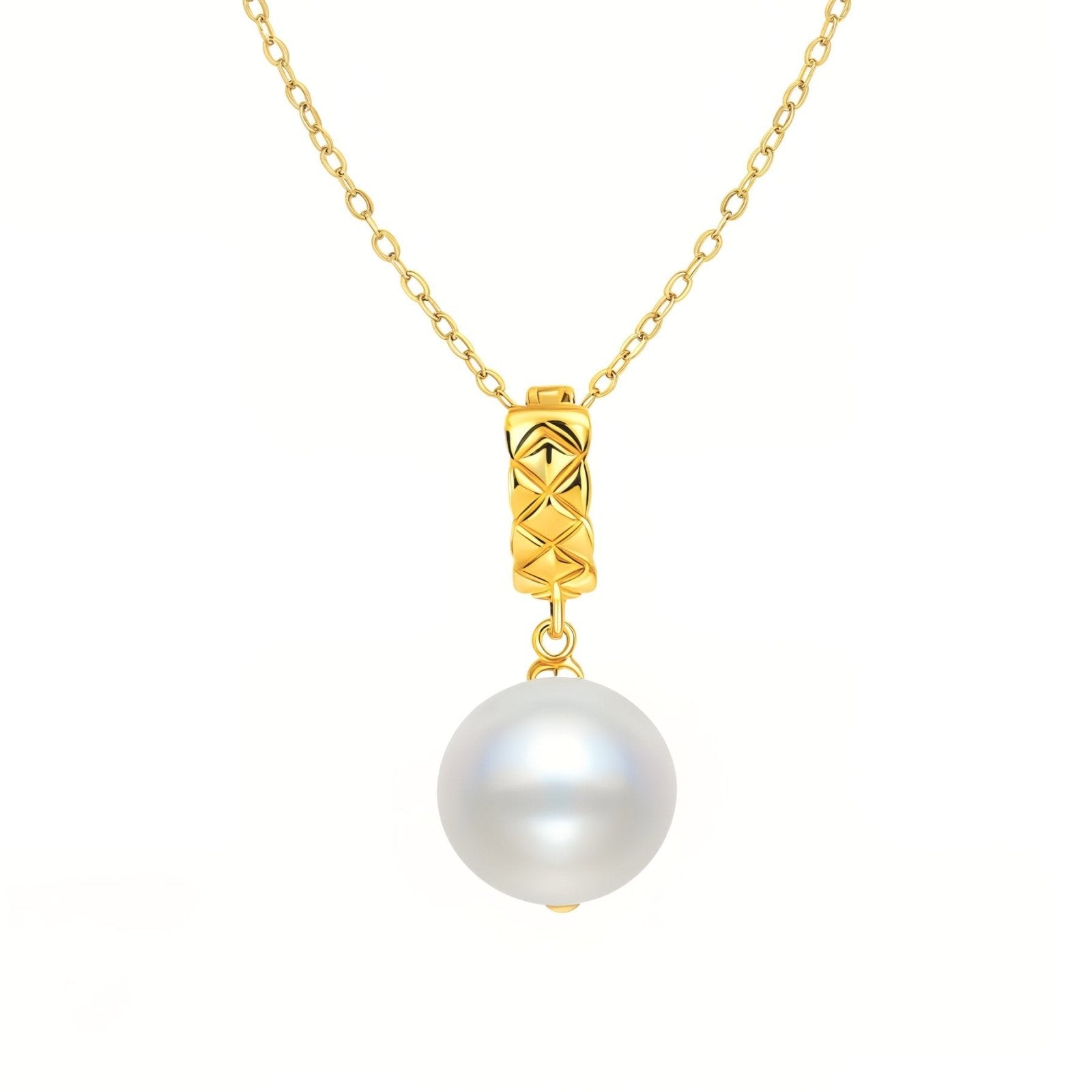 Collier perle blanche nacrée, monture argent 925, pendentif élégant, modèle Alisha