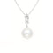 Collier perle blanche nacrée, monture argent 925, pendentif élégant, modèle Alisha