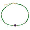 Collier perlé en améthyste naturelle et perles fantaisie vertes, collier court féminin et lumineux