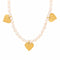 Collier perles style vintage avec breloques cœur doré, acier inoxydable, modèle Ketsia