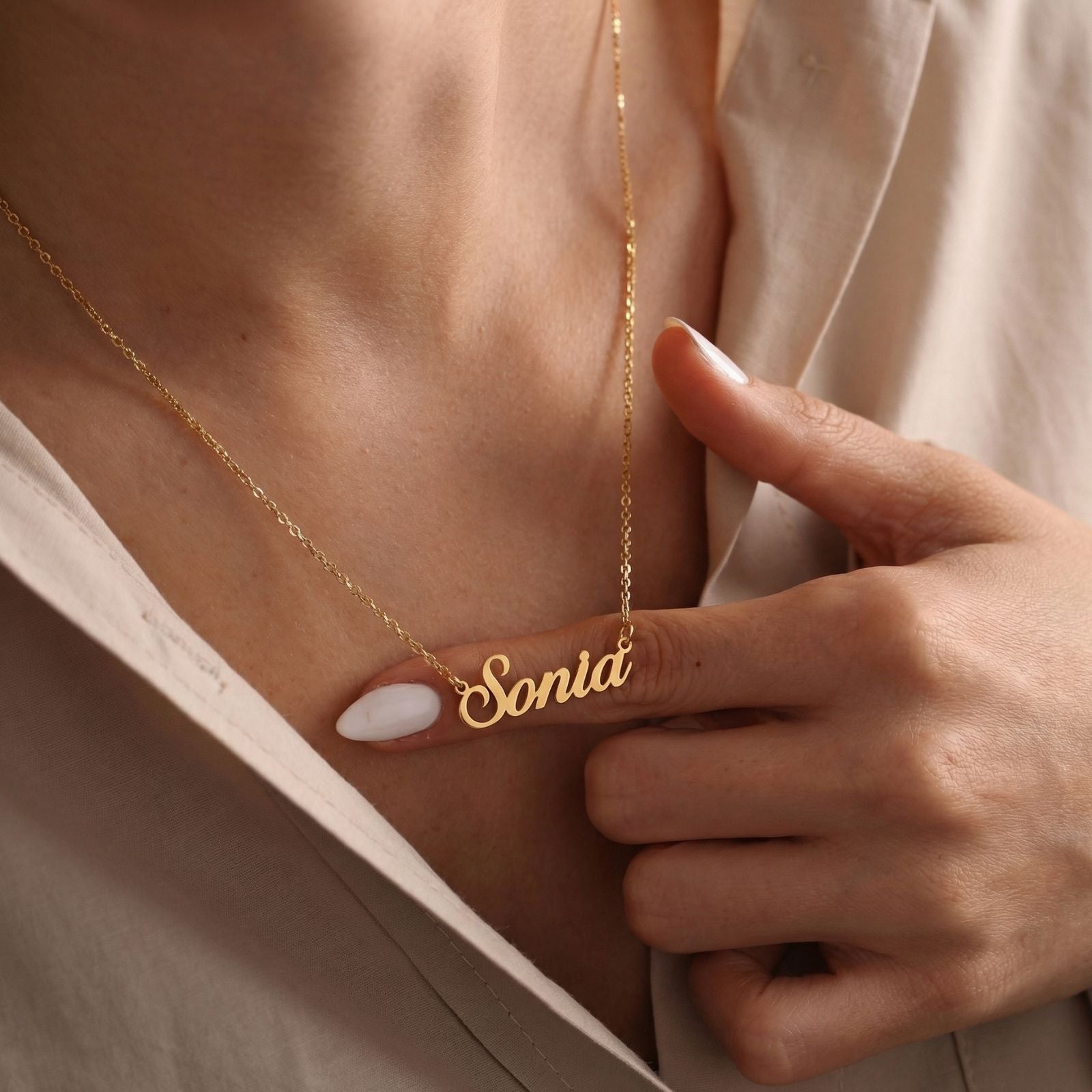 Collier personnalisable en acier inoxydable 18K, trois finitions