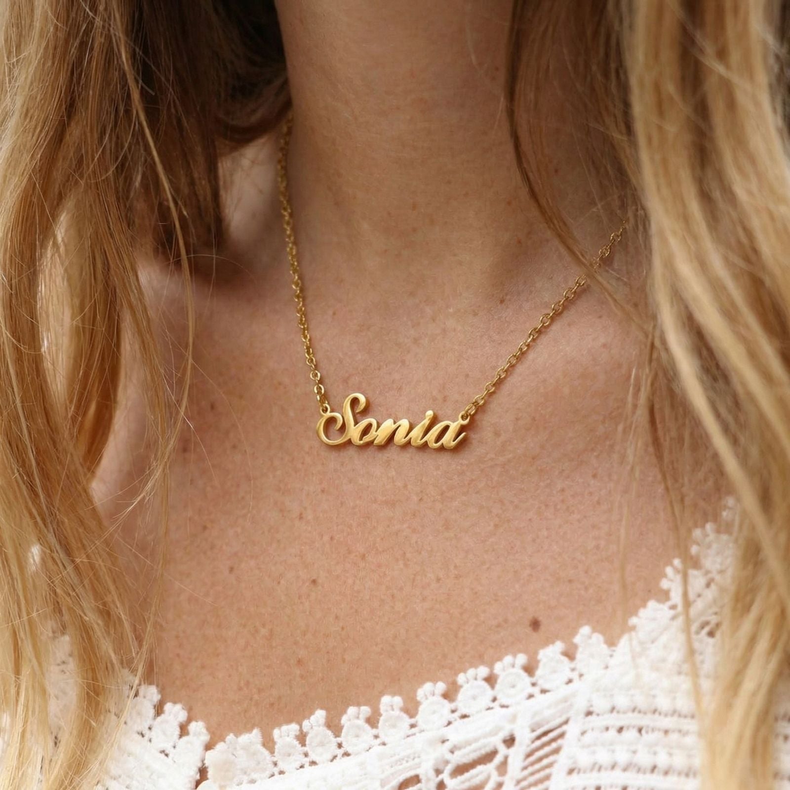 Collier personnalisable en acier inoxydable 18K, trois finitions