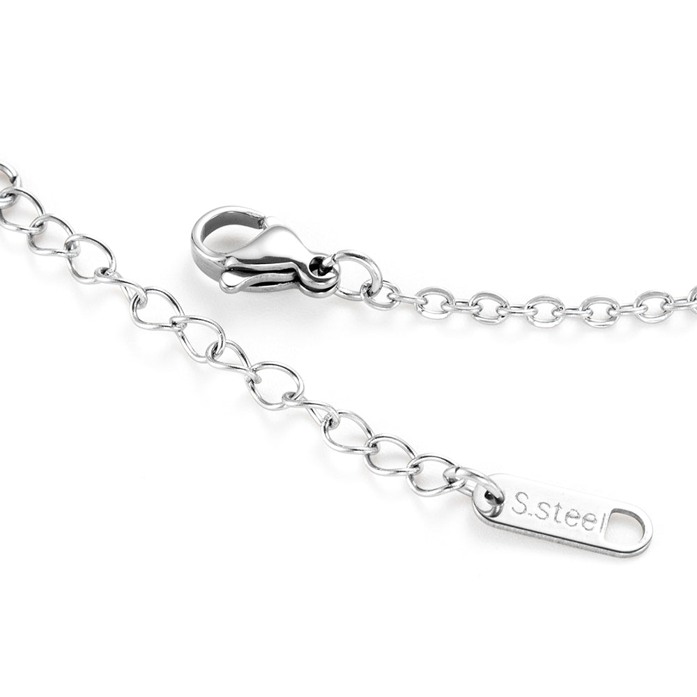 Collier personnalisable en acier inoxydable 18K, trois finitions, modèle Shine
