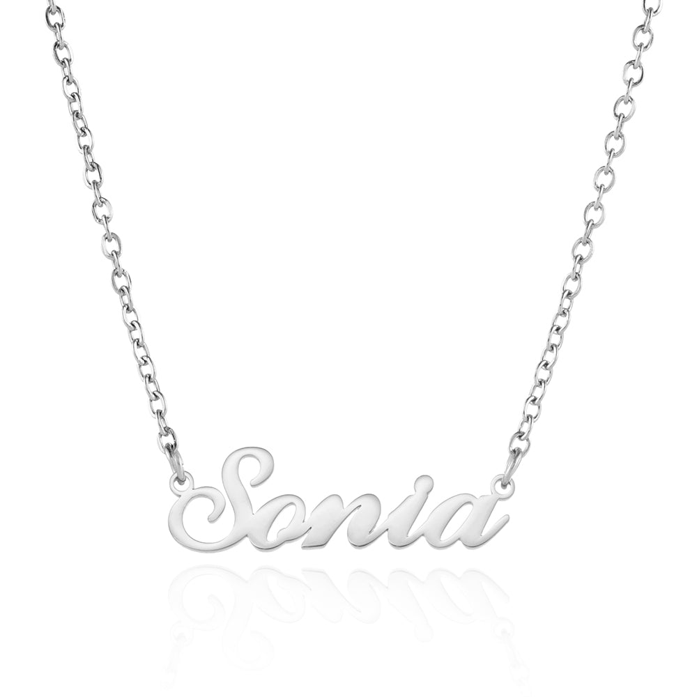 Collier personnalisable en acier inoxydable 18K, trois finitions, modèle Shine
