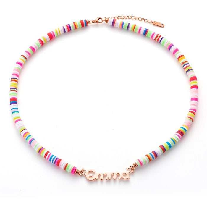 Collier Fantaisie Vintage En Perles Colorées - Bijou D'occasion, Bon état Général