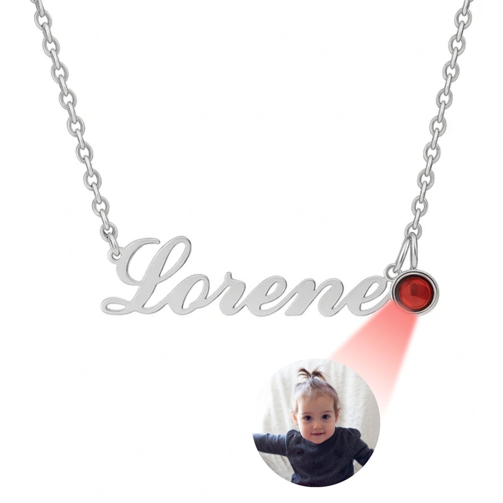 Collier personnalisable prénom et photo, acier inoxydable 18K, modèle Amor