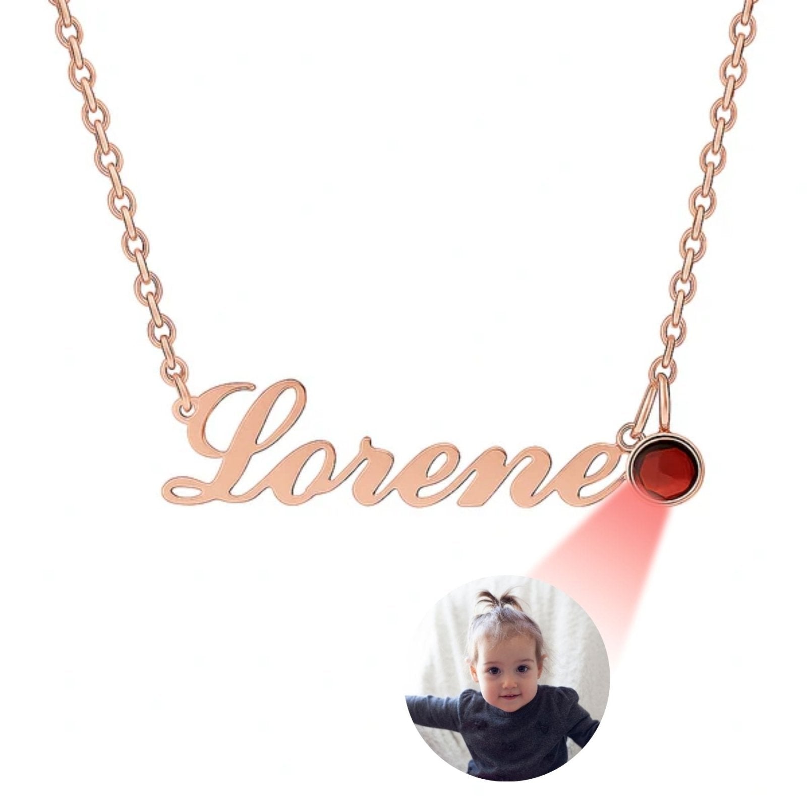 Collier personnalisable prénom et photo, acier inoxydable 18K, modèle Amor