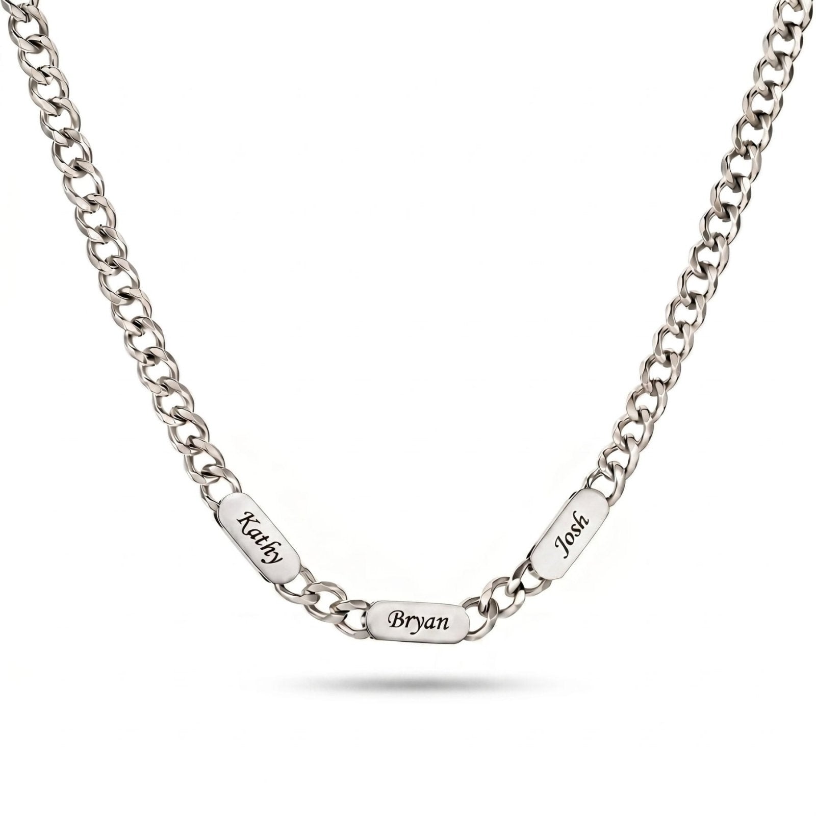 Collier personnalisé pour homme, plaquette ovale gravée avec prénom, en acier inoxydable