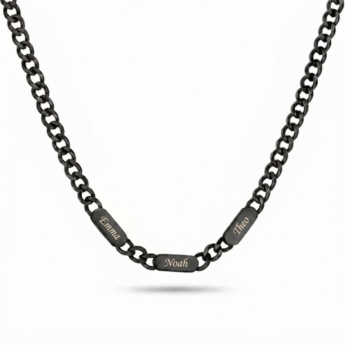 Collier personnalisé pour homme, plaquette ovale gravée avec prénom, en acier inoxydable 316L