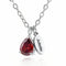Collier pierre de naissance personnalisé, goutte zircon et prénom, en inox, modèle Pearl