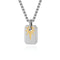 Collier plaque homme, pendentif gravé étoile rayonnante, look contemporain, modèle Léon