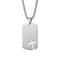 Collier plaque militaire croix pour homme, en acier inoxydable, pendentif rectangulaire orné d’une pierre colorée