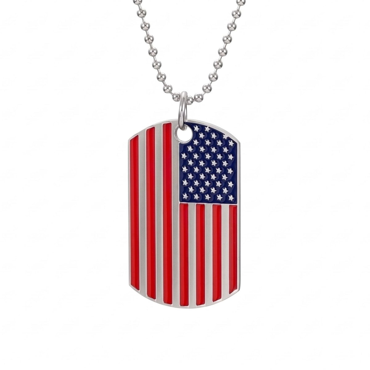 Collier plaque militaire drapeau américain pour homme, en acier inoxydable, pendentif dog tag avec drapeau USA
