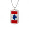Collier plaque militaire drapeau canadien pour homme, en acier inoxydable, pendentif dog tag avec drapeau du Canada