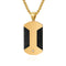 Collier plaque militaire, en acier inoxydable, inserts en carbone forgé et zircon, modèle Grayson