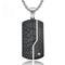 Collier plaque militaire moderne en acier noir brossé et strass, modèle Cooper