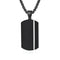 Collier plaque militaire noire, rainurée et minimaliste, maille jaseron, modèle Carter
