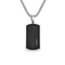 Collier plaque militaire revisitée, acier 316L et insert noir avec pierres scintillantes, modèle Blake