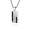 Collier plaque militaire style urbain, pendentif rectangle acier inoxydable, modèle Tucker