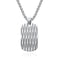 Collier plaque militaire texturée en acier inoxydable, modèle Walker
