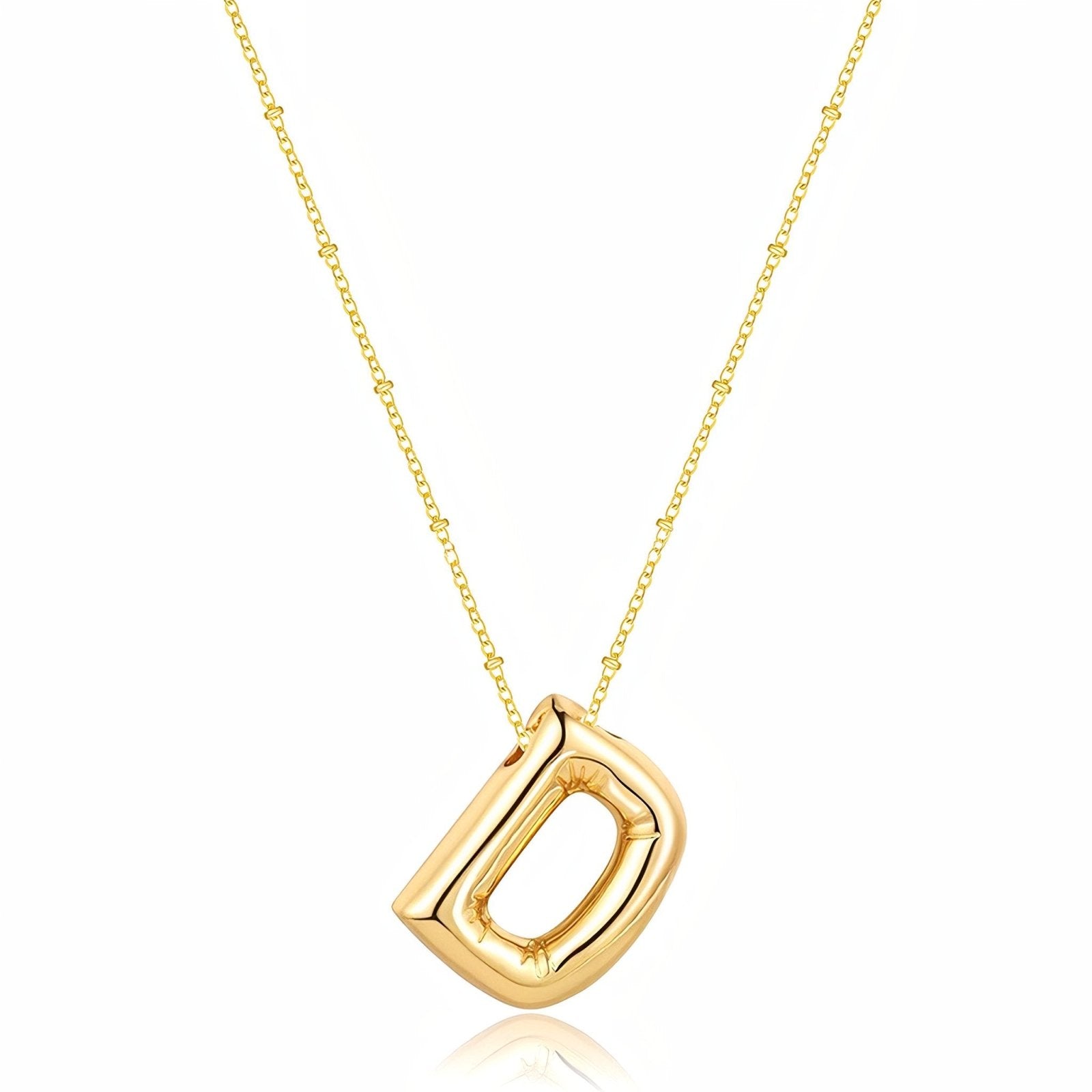 Collier plaqué or, pendentif lettre, cadeau symbolique, modèle Adalyn