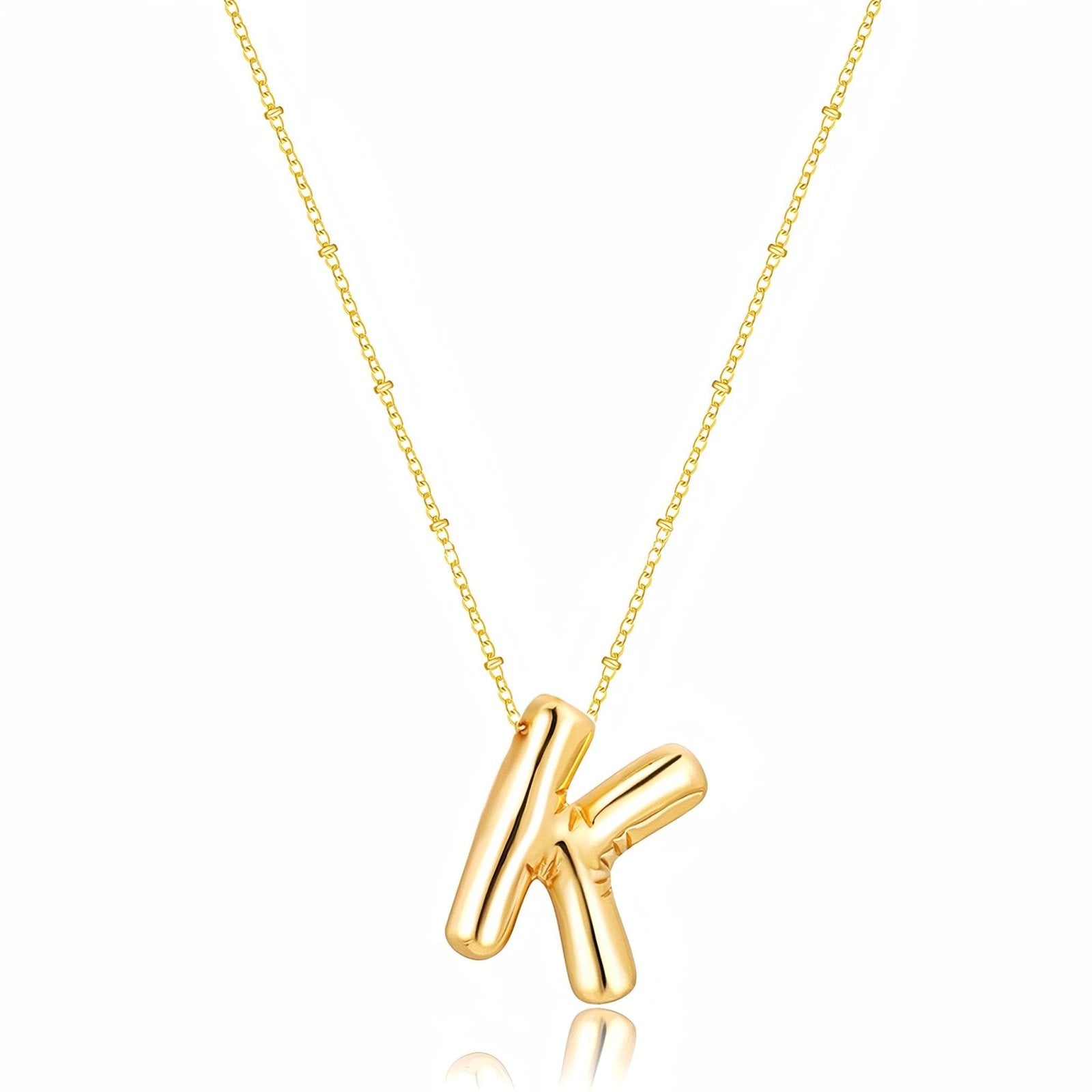 Collier plaqué or, pendentif lettre, cadeau symbolique, modèle Adalyn
