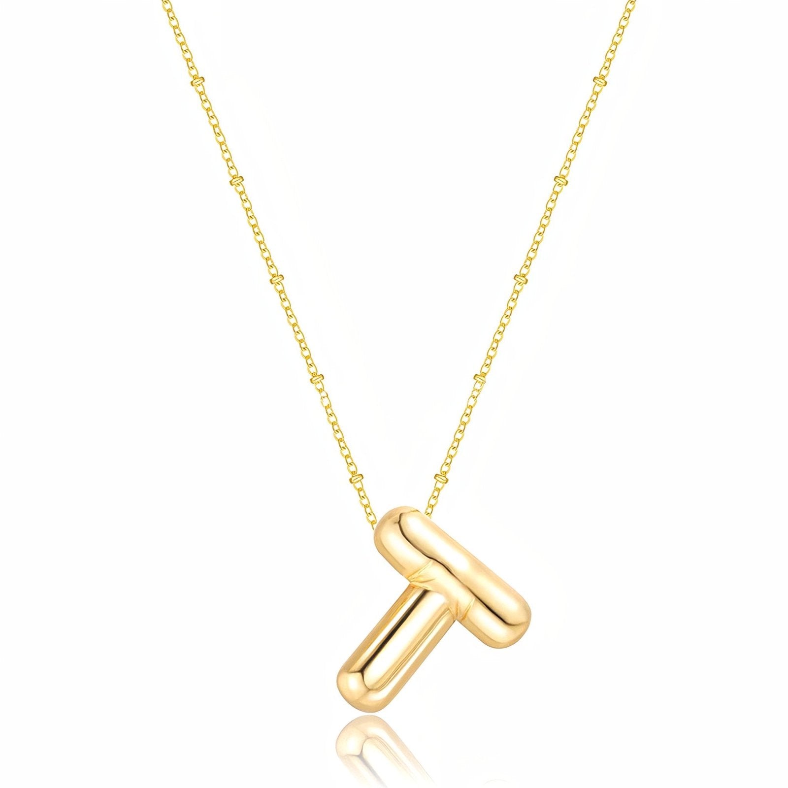 Collier plaqué or, pendentif lettre, cadeau symbolique, modèle Adalyn