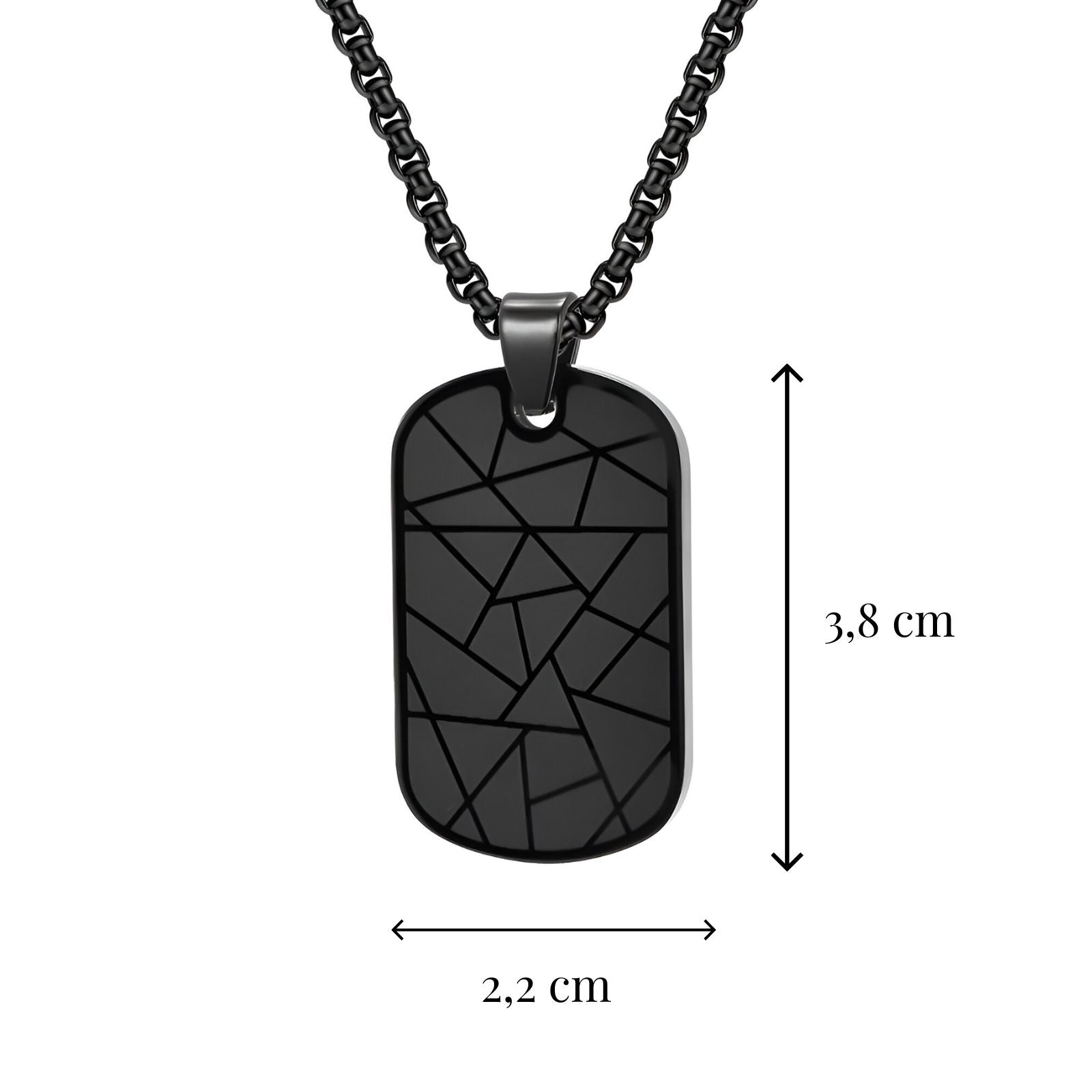 Collier plaque pendentif pour homme, motif mosaïque, chaîne vénitienne moderne, modèle Ranger