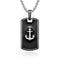 Collier plaque style marin, pendentif ancre 3D, look urbain et design masculin, modèle Noé
