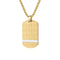 Collier plaque style militaire, motif gravé cercles concentriques, modèle Spencer