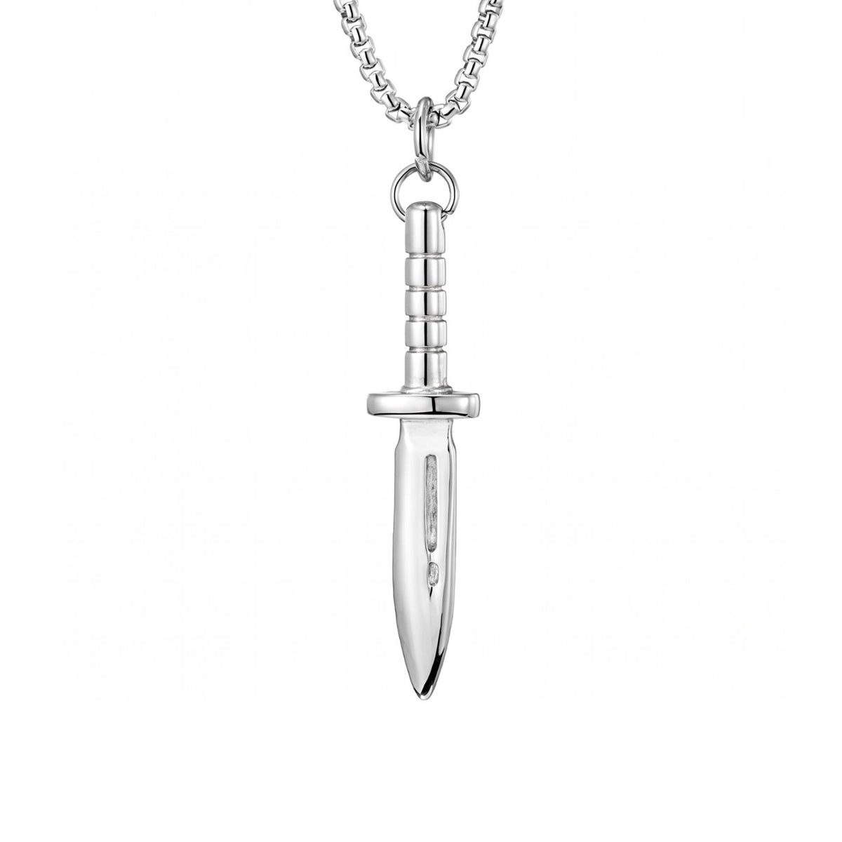 Collier poignard pour homme, en acier titane, pendentif lame au design militaire et minimaliste