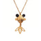 Collier poisson koï pour femme, en acier inoxydable doré, pendentif articulé avec détails noirs scintillants