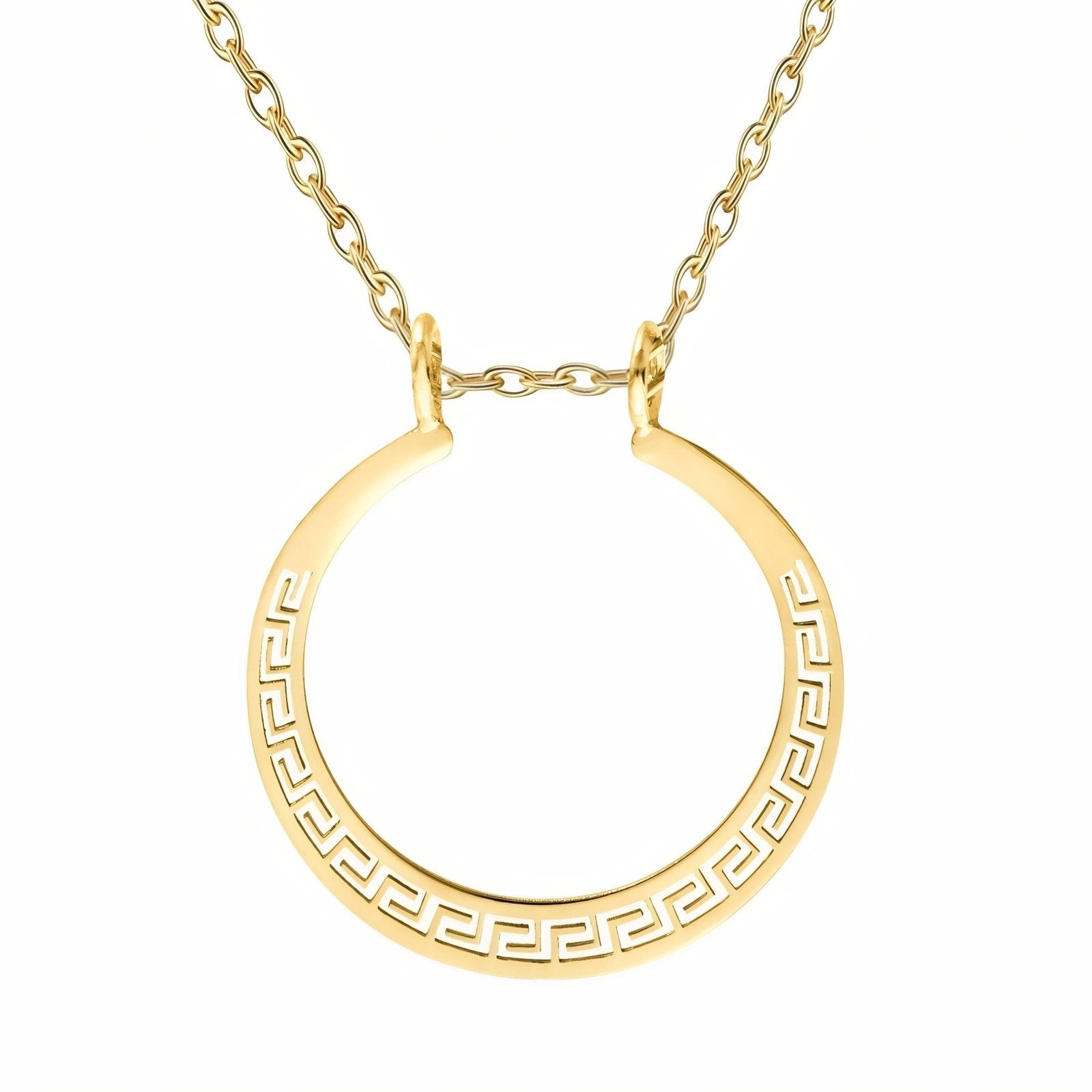 Collier porte bague pour femme, avec pendentif circulaire, en acier inoxydable