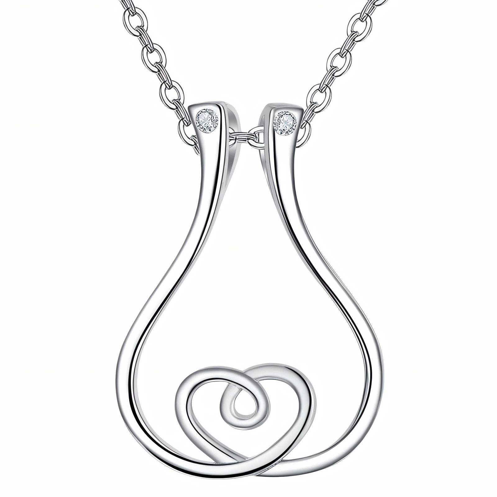 Collier porte bague pour femme, avec pendentif géométrique, cœur central délicat et zircon, en acier inoxydable