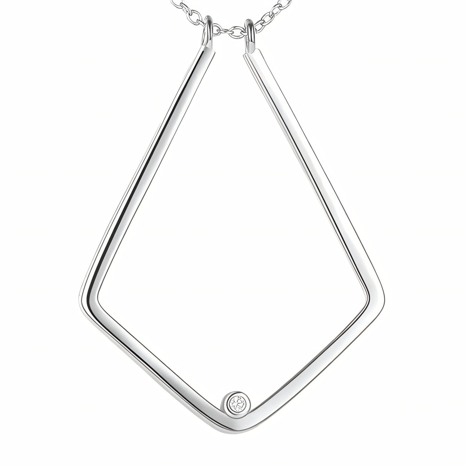 Collier porte bague pour femme, avec pendentif géométrique, en acier inoxydable