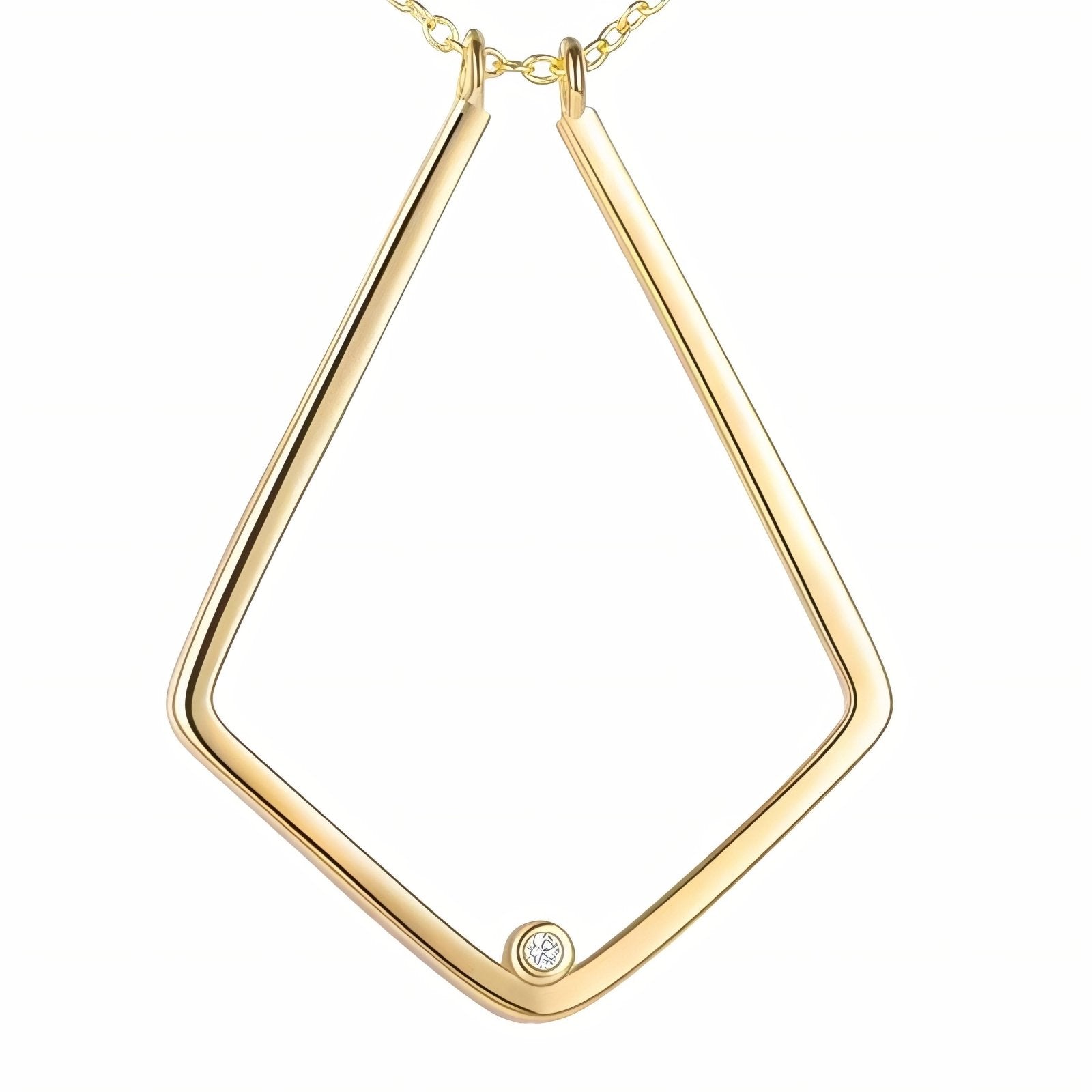 Collier porte bague pour femme, avec pendentif géométrique, en acier inoxydable