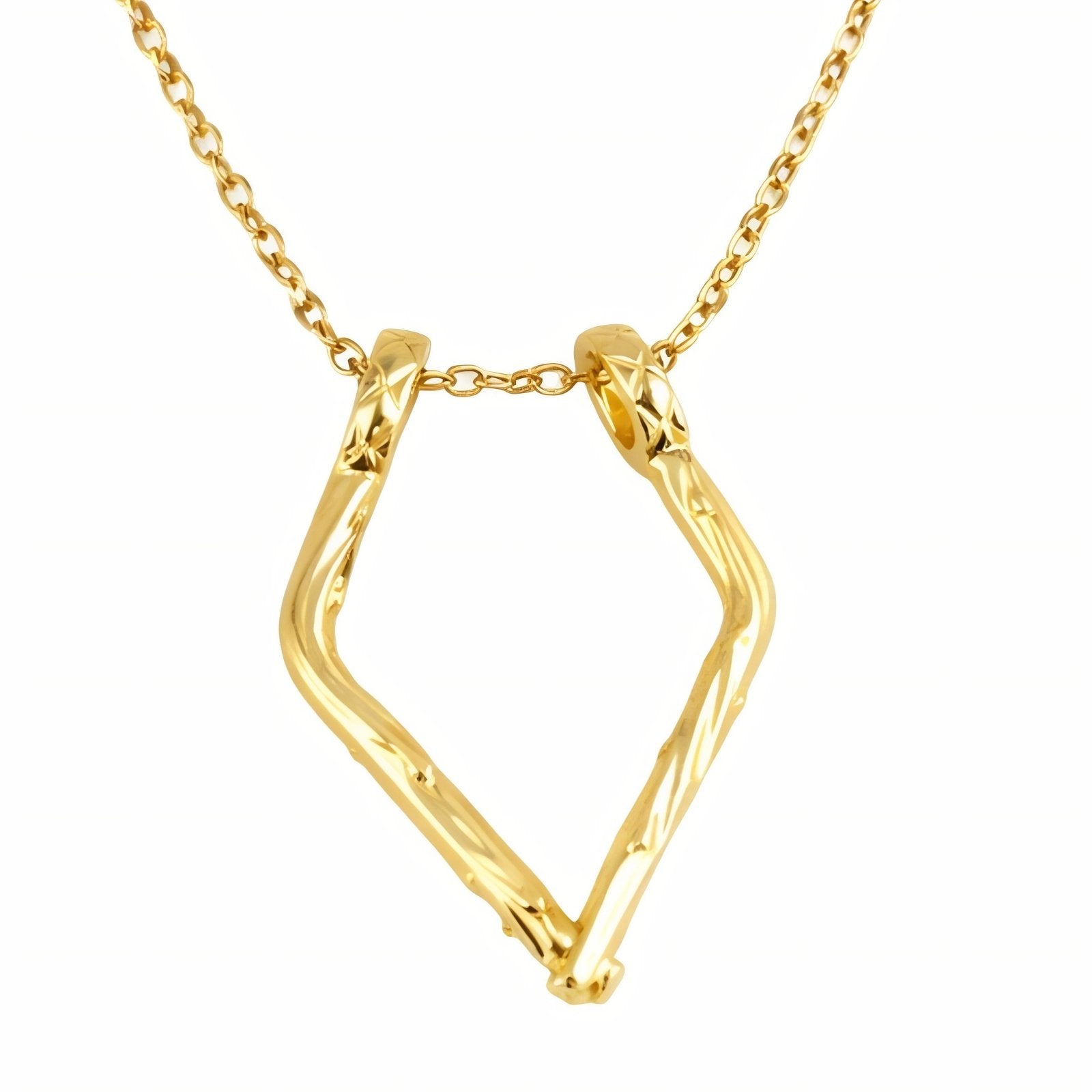 Collier porte bague pour femme, avec pendentif géométrique, en acier inoxydable, style moderne et épuré