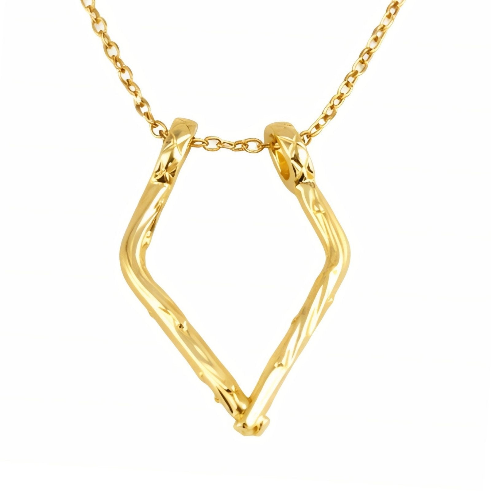 Collier porte bague pour femme, avec pendentif géométrique, en acier inoxydable, style moderne et épuré