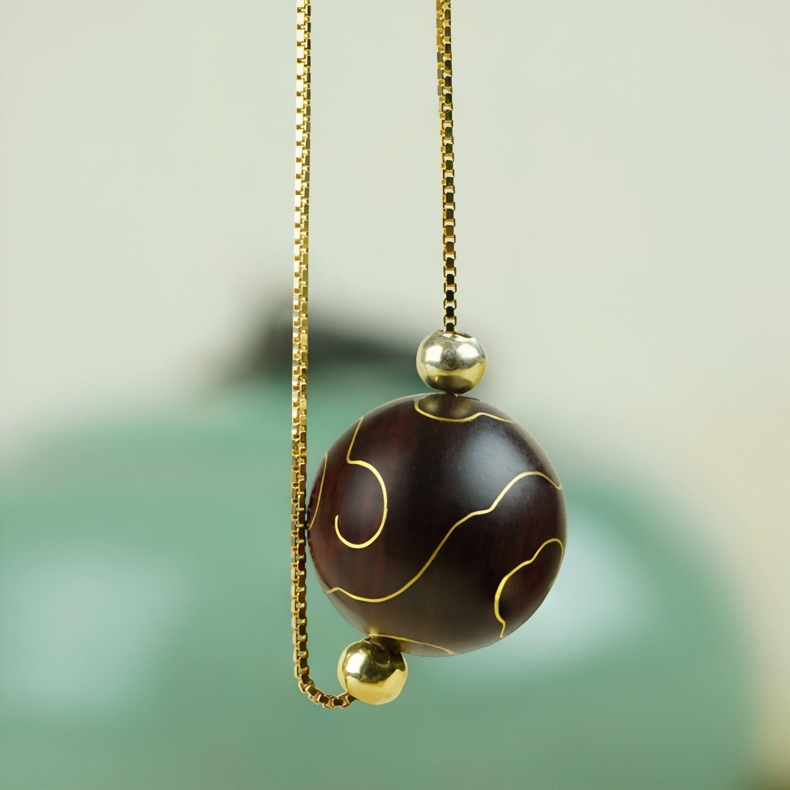 Collier pour femme en palissandre indien incrusté d'or, pendentif nuages porte - bonheur, chaîne en argent 925