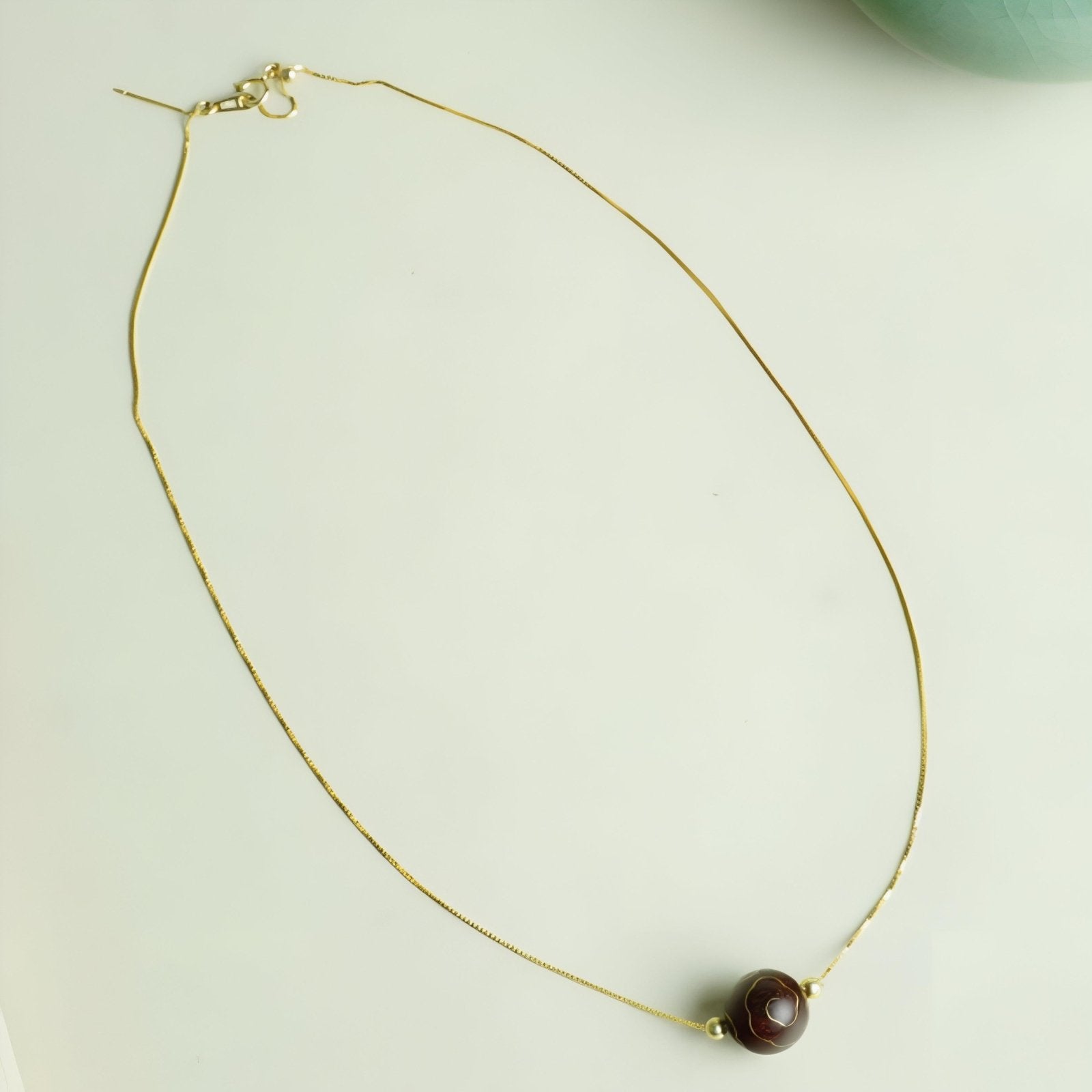 Collier pour femme en palissandre indien incrusté d'or, pendentif nuages porte - bonheur, chaîne en argent 925