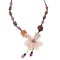 Collier pour Femme en Perles de Bois, avec fibre végétales, cordon ajustable, style asiatique