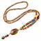 Collier pour femme en perles de bois, avec pendentif en résine, style artisanale