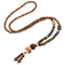 Collier pour femme en perles de bois, avec pendentif graines de Bodhi, style artisanale