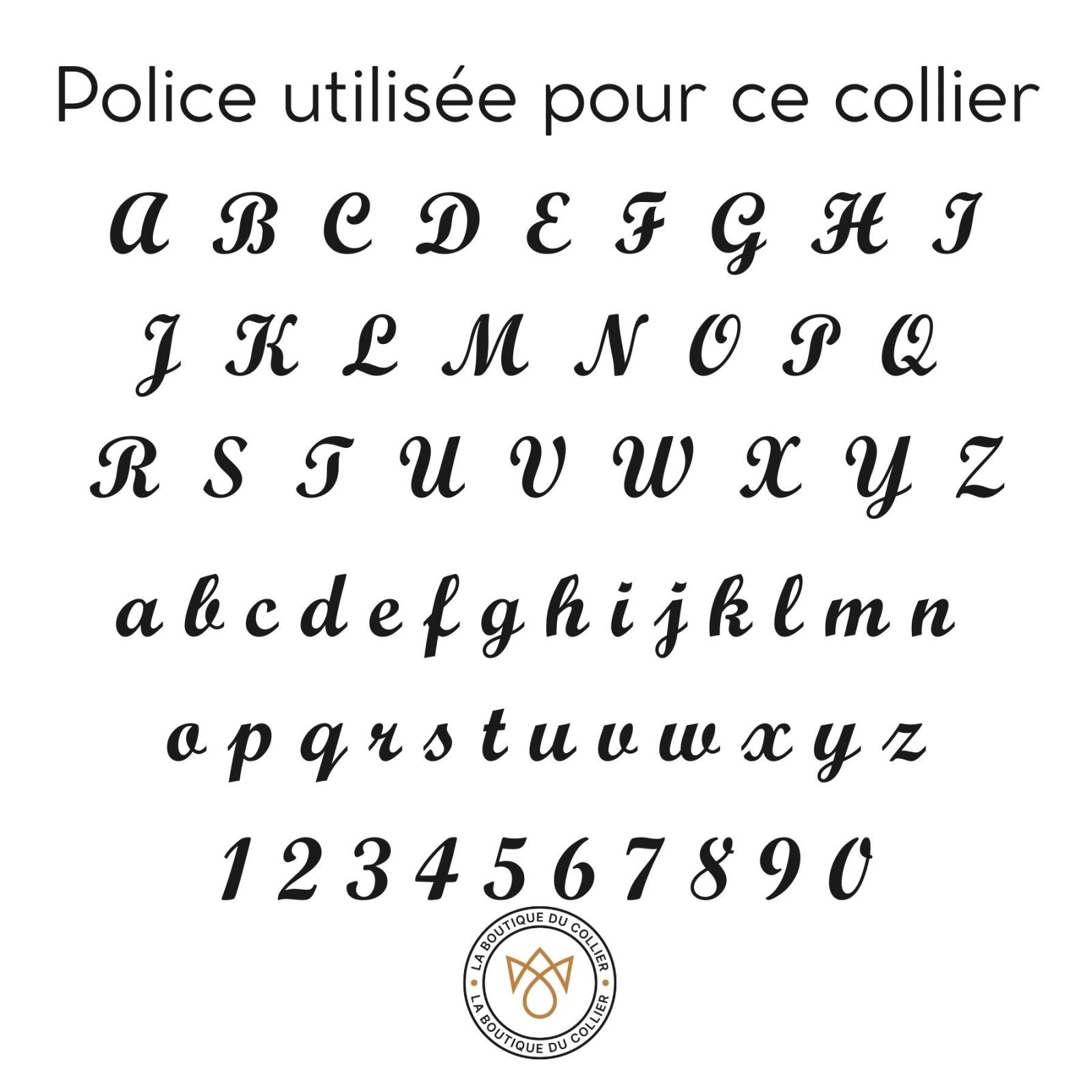 Collier prénom calligraphié, acier inoxydable 18K, modèle Classico
